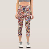 Leggings Capri Design de courtepointe fou (Recto)