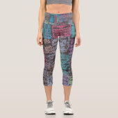 Leggings Capri Design de décoration de maison abstraite multicolo (Recto)
