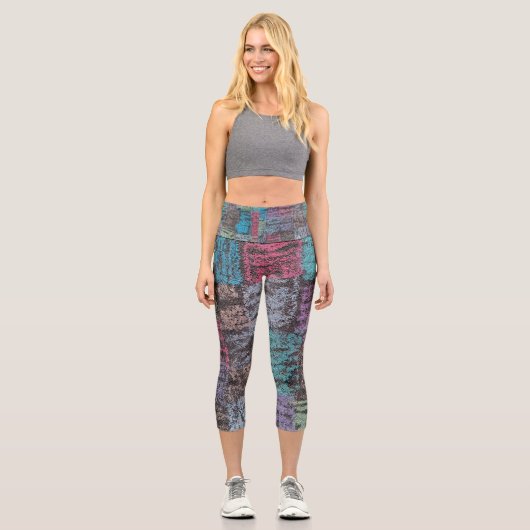 Leggings Capri Design de décoration de maison abstraite multicolo (Recto)