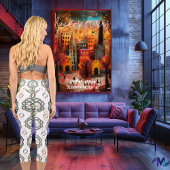 Leggings Capri Design de noeud celtique en Olive, Tan et Vert