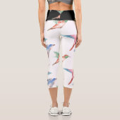 Leggings Capri Design d'oiseaux colorés majestueux (Verso)