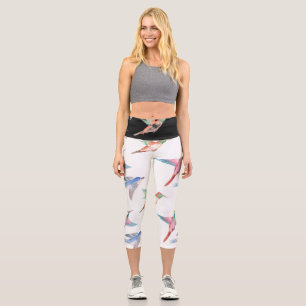 Leggings Capri Design d'oiseaux colorés majestueux