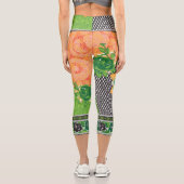 Leggings Capri design d'un mur vert et jaune suspendu (Verso)