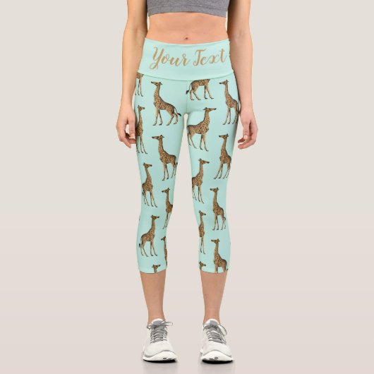 Leggings Capri Design élégant de la Giraffe (Recto)