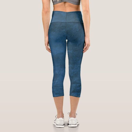 Leggings Capri Design en cuir bleu (Verso)