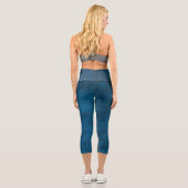 Leggings Capri Design en cuir bleu (Verso)