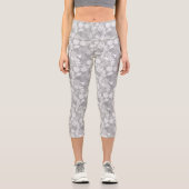 Leggings Capri Design floral gris argenté (Recto)