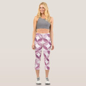 Leggings Capri Design floral rose et blanc : texte et logo person (Recto)