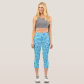 Leggings Capri Design rose opulent dans le turquoise (Recto)