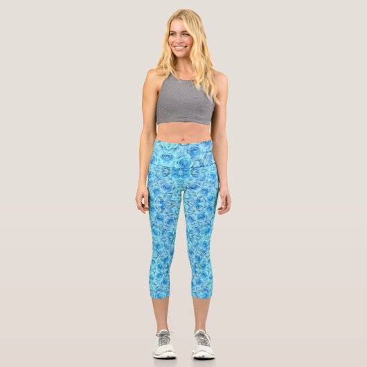 Leggings Capri Design rose opulent dans le turquoise (Recto)