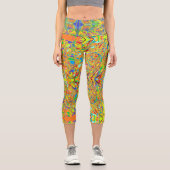 Leggings Capri design sari d'art Abstrait (Recto)