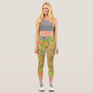 Leggings Capri design sari d'art Abstrait