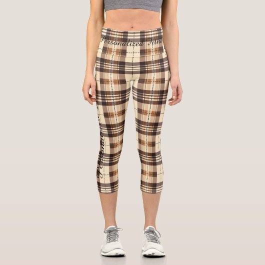 Leggings Capri Design Tartan Brown Classique (Recto)