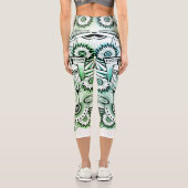 Leggings Capri Design tribal teinte verte (Verso)