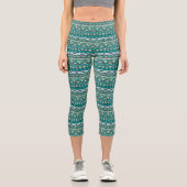 Leggings Capri Design vert doux design motif aztèque (Recto)