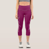 Leggings Capri Design Your Own Name on Stylish Wine (Recto)