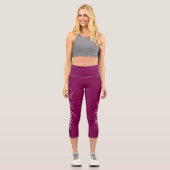 Leggings Capri Design Your Own Name on Stylish Wine (Recto)