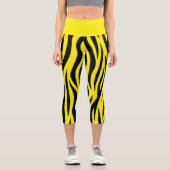 Leggings Capri design zèbre noir et blanc (Recto)