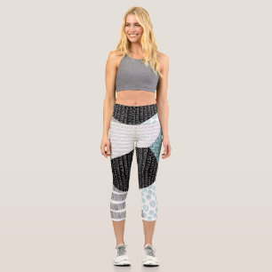 Leggings Capri Dessin Abstrait à main levée : Arrière - plan arti