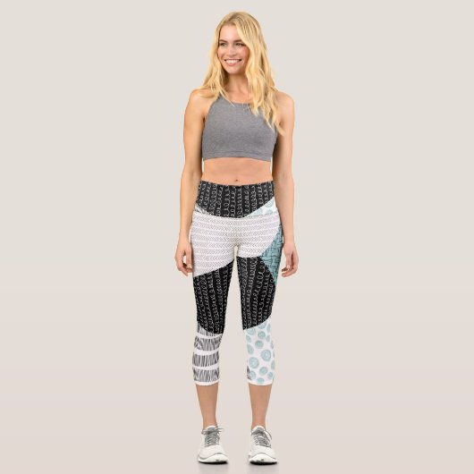 Leggings Capri Dessin Abstrait à main levée : Arrière - plan arti (Recto)