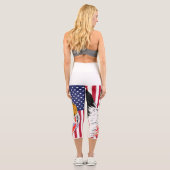 Leggings Capri Dessin américain d'un aigle (Verso)