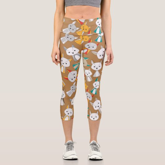 Leggings Capri Dessin coloré Fox (Recto)