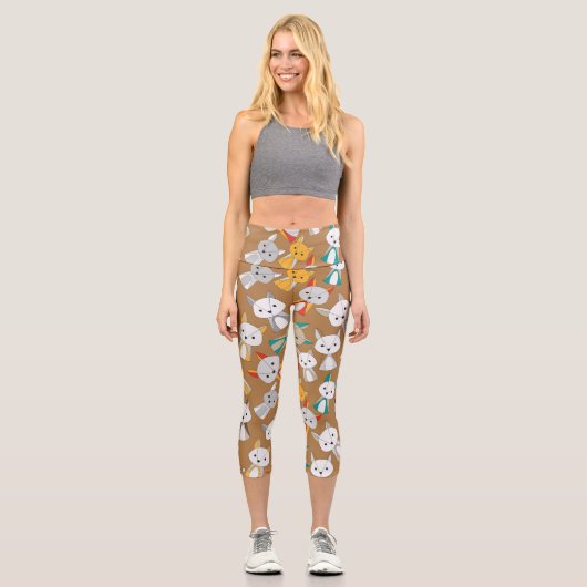 Leggings Capri Dessin coloré Fox (Recto)