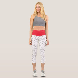 Leggings Capri Dessin de forme de cœur élégant