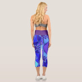 Leggings Capri Dessin Mandala bleu et violet (Verso)