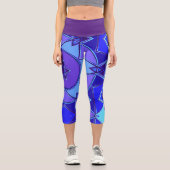 Leggings Capri Dessin Mandala bleu et violet (Recto)