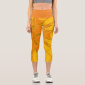 Leggings Capri Dessin Mandala Fleur Jaune (Recto)