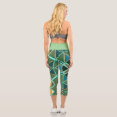 Leggings Capri Dessin Mandala Vert bleu et jaune (Verso)