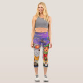 Leggings Capri Deux Gnomes chantent Bonne Chanson De Noël - Fun (Recto)