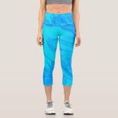 Leggings Capri Déversement de peinture bleue (Recto)
