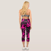 Leggings Capri Déversement - Magenta et noir (Verso)