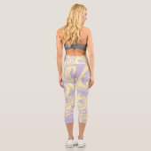Leggings Capri Déversement - Pastel Jaune et Violet (Verso)