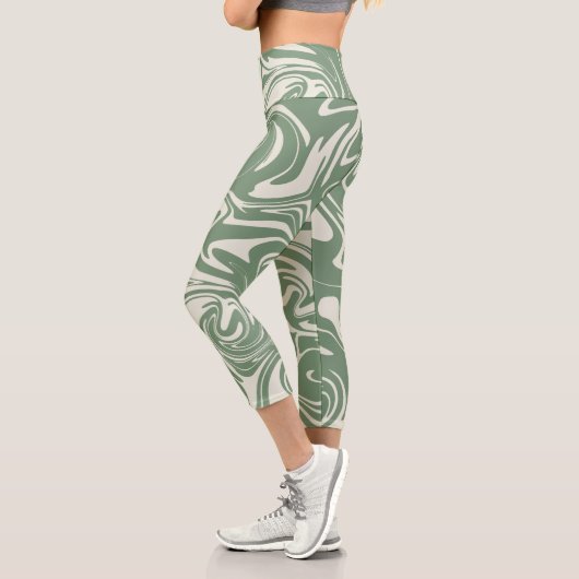 Leggings Capri Déversement - Vert (Gauche)