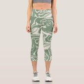 Leggings Capri Déversement - Vert (Recto)