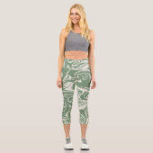 Leggings Capri Déversement - Vert (Recto)
