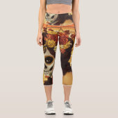 Leggings Capri Dia De Los Muertos Throw Pillow (Recto)