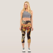 Leggings Capri Dia De Los Muertos Throw Pillow (Recto)