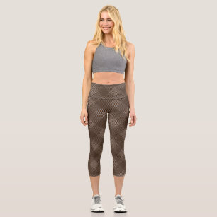 Leggings Capri Diagonale motif vérifiée 2 tons b Brown