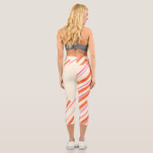 Leggings Capri Diagonales - rose, orange et crème (Verso)