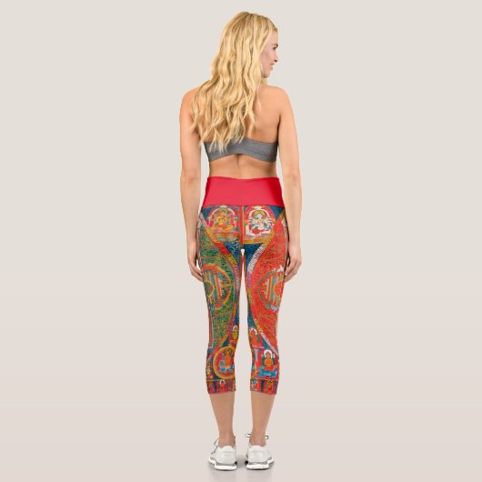Leggings Capri Diagramme cosmique Mandala pour la méditation (Verso)
