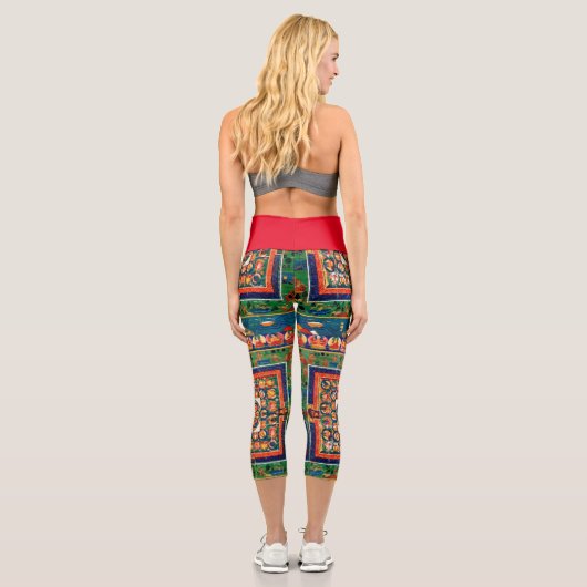 Leggings Capri Diagramme cosmique Mandala pour la méditation (Verso)