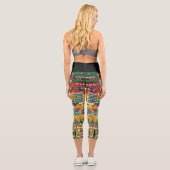 Leggings Capri Diagramme cosmique Mandala pour la méditation (Verso)