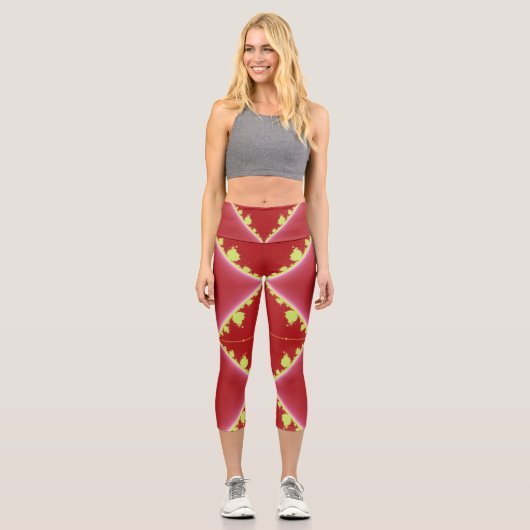 Leggings Capri Diamants et rouille (Recto)