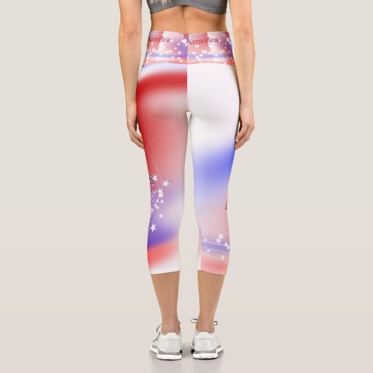 Leggings Capri Dieu bénisse la liberté d'Amérique (Verso)