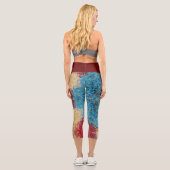 Leggings Capri Digital Mandala bleu rouge et jaune (Verso)