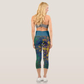 Leggings Capri Digital Mandala jaune bleu et vert (Verso)